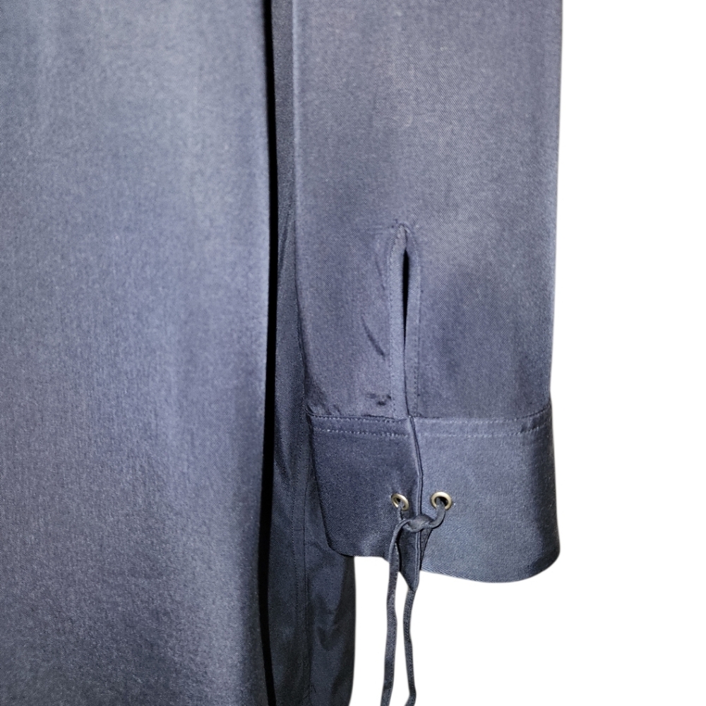 Theory Jullitah R2 Shirt Shift Dress Navy Lightweight Tencel Sz12 - Picture 6 of 11